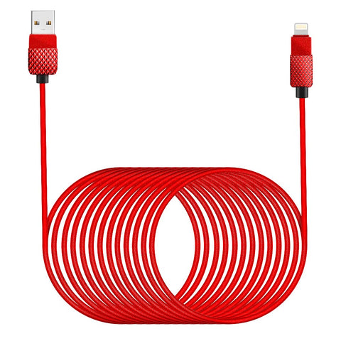 Phone Charger 16FT/5M Cable Extra Long USB Phone Charging Cord Nylon Braided Fast Apple Charger Cable Phone 12 11 Pro X XS Max XR/8 Plus/7 Plus/6/6s Plus/5s /5c/Red