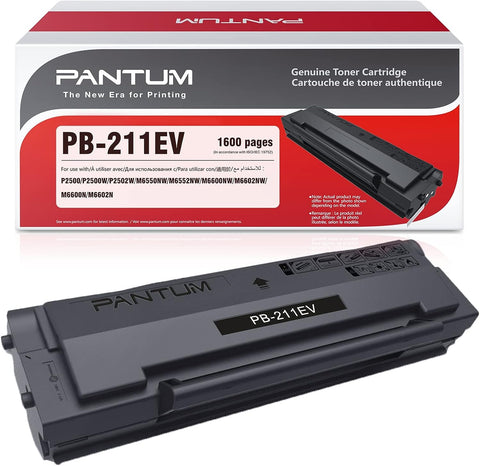 Pantum Original Toner Cartridge PB-211EV Toner P2502W, M6552NW, M6602NW Printer, Yields up to 1,600 Page (1 Pack)