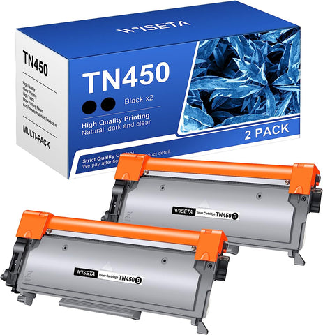 TN450 TN-450 Toner Cartridge Replacement for Brother TN450 TN 450 TN420 TN 420 Compatible with HL-2270DW HL-2280DW HL-2230 MFC-7360N MFC-7860DW DCP-7065DN Intellifax 2840 2940 (2 Black)