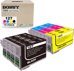 Doswy 10 Packs T127 Remanufacture Ink Cartridge Replacement for Epson 127 T127 use for Workforce 545 845 645 WF-3540 WF-3520 WF-7010 WF-7510 WF-7520 NX530 NX625 (4 Black 2 Cyan 2 Magenta 2 Yellow)