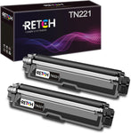 RETCH Compatible Toner Cartridge Tray Replacement for Brother TN221BK TN-221BK TN221 Black for MFC-9130CW HL-3140CW HL-3170CDW HL-3180CDW MFC-9330CDW MFC-9340CDW MFC-9342CDW Printer (2 Black)