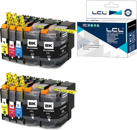 LCL Compatible Ink Cartridge Replacement for Brother LC209 LC205 LC209BK LC205C LC205M LC205Y XXL Super High Yield MFC-J5520DW J5620DW J5720DW (10-Pack 4Black 2Cyan 2Magenta 2Yellow)