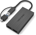 WAVLINK USB 3.0 to Dual HDMI Video Graphics Adapter,Dual Monitor up to 1080@60Hz,Supports up to 8 Monitor Displays, Support Windows,Mac,Chrome,Android 7.1 Above, NOT Support Linux,iPad OS