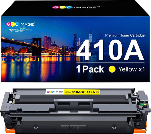 GPC Image Compatible Toner Cartridge Replacement for HP 410A CF412A Compatible with Laserjet Pro MFP M477fdw M477fdn M477fnw Pro M452dn M452nw M452dw Printer Toner (1 Yellow)