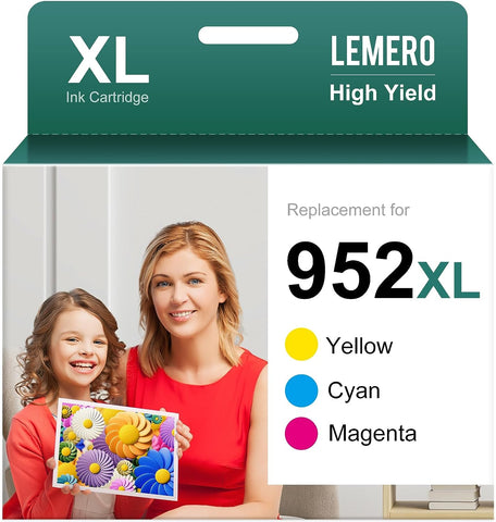 LEMERO Compatible Ink Cartridge Replacement for HP 952 952XL Work with OfficeJet Pro 8720 8710 7740 7720 8702 8210 8200 8715 (1 Cyan 1 Magenta 1 Yellow)