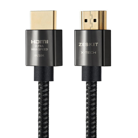 Zeskit X-Tech 48Gbps Ultra High Speed HDMI Cable 5ft, 8K60 4K120 144Hz eARC HDR HDCP 2.2 2.3 Compatible with Dolby Vision Apple TV 4K Roku Sony LG Samsung Xbox Series X RTX 3080 PS4 PS5