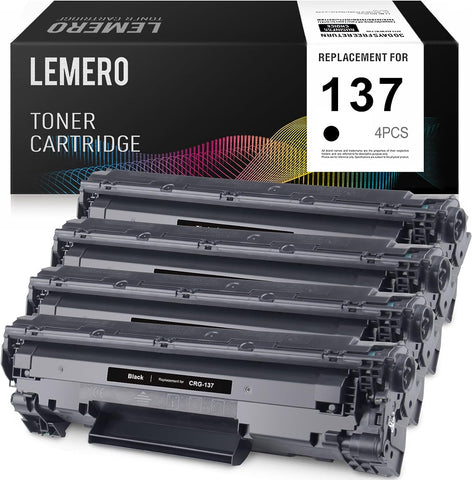 LEMERO Compatible Toner Cartridge Replacement for Canon 137 CRG137 for Canon ImageClass MF236n MF232w MF216n LBP151dw D570 Printer (Black, 4-Pack)