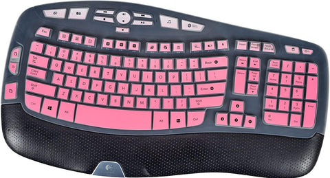 Keyboard Cover for Logitech K350 MK570 MK550 Keyboard Cover Skin for Logitech K350 MK550 MK570 Wireless Wave Keyboard Cover Skin Protector, Logitech K350 MK550 MK570 Accessories, Ombre Pink