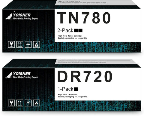 YOISNER TN780 Toner & DR720 Drum Compatible Replacement for Brother HL 6180DW 6180DWT MFC 8950DW 8950DWT Printer (TN780 Toner/2PK & DR720 Drum/1PK)