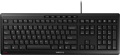 Cherry Stream Keyboard Wired USB SX Scissors Mechanism QWERTY Whisper-Quiet Silent Keystroke