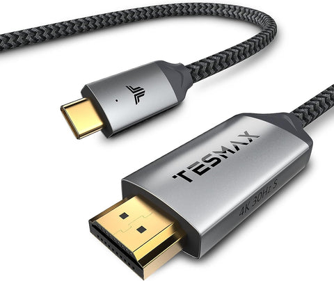 Tesmax USB C to HDMI Cable, 4K@30Hz USB Type C to HDMI Cable, Thunderbolt 3 Compatible with MacBook Pro, iPad Air 4, iPad Pro 2020, MacBook Air, iMac, S20, XPS 15 and More?10FT