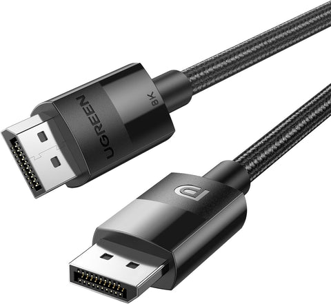 UGREEN VESA Certified 8K DisplayPort Cable 6FT, DP 1.4 Cable Displayport to Displayport Cable Support 8K@60Hz, 4K@240Hz, FreeSync, G-Sync, HDR, 32.4Gbps for HDTVs, Displays, Monitors, Graphics, PC