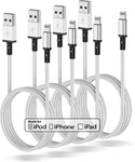 4 Pack 6ft iPhone Charger Cable, [Apple MFi Certified] Long USB A Lightning to Cable 6 Feet, 6 Foot Nylon Fast Apple Charging Cable Cord for Apple iPhone 12/11 Pro/11/XS MAX/XR/8/7/6s/6/5S/SE iPad