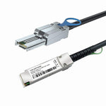 Alwong QSFP (SFF-8436) to MiniSAS (SFF-8088) DDR Hybrid SAS Cable, 100-Ohm, 1.5m/5ft, for NetApp DS4243 DS4246 DS2246