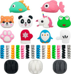 27 Pieces Cute Cable Protector for iPhone iPad Charger, Animal Bites USB Charger Protector Cord Holder, Charging Cable Saver Cable Buddies Phone Data Lines Protect Accessory