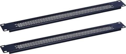 RackPath 1U Blank Rack Mount Panel Spacer with Venting for 19in Server Rack Enclosure or Network Cabinet – 2 Pack, Black