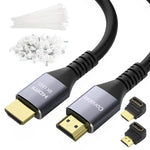 HDMI 2.1 Cable, Heavy-Duty 8K HDMI Cable 25FT, 48Gbps Ultra HD Cord, Supports 8K@60Hz 4K@120Hz, eARC, HDR, HDCP 2.2 2.3, for Laptop, Monitor, Switch, PS5/PS4, Xbox, Dolby, Series X, UHD TV -25ft