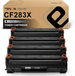 TESEN 83X CF283X Compatible Toner Cartridge Replacement for 83X CF283X 83A CF283A High Yield for Laser Pro MFP M201dw M201n M225dn M225dw Printer 4 Packs