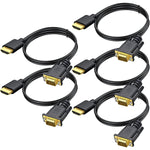 HDMI to VGA Cable 5-Pack, 3.3ft Computer HDMI to VGA Monitor Cable Adapter Male to MaleCord for Computer, Desktop, Laptop, PC, Monitor, Projector, HDTV, and More (NOT Bidirectional)