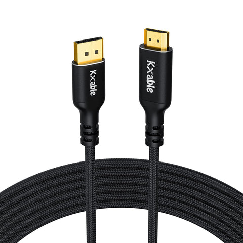 8K DisplayPort to HDMI Cable 15 Feet, DP 1.4 to HDMI 2.1 Video Cord (8K@60Hz,4K@120Hz), Uni-Directional Braided Monitor Cord, Support Dynamic HDR, HDCP 2.3, DSC 1.2, for RTX 3090, RX 6900, PC, AMD