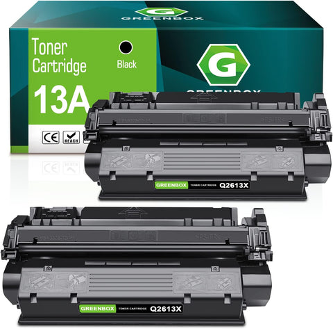 GREENBOX Compatible High Yield Toner Cartridge Replacement for HP Q2613A C7115X C7115A Q2613X for 1300 1300N 3380 1150 1200 1200N 1220 3300 3330 13A 13X 15A 15X Printer (2 Pack)