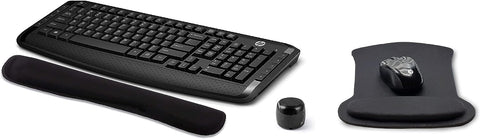 HP Wireless Keyboard and Mouse 300 PC Accessories Bundle with Waverest Gel Pads and Micro Bluetooth Speaker with Professional Sound, Built-in Mic and Remote Selfie Shutter