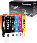 TonerSave 5PK Compatible Canon PGI-280XXL CLI-281XXL Ink Cartridges for Canon TS702 TS6300 TS6320 TR8620 TR8520 TS6100 TS6120 TS6220 TR7520 TR7500 TS9521C TS9120 TS8220 TR8500 TS9520 280XXL 281XXL