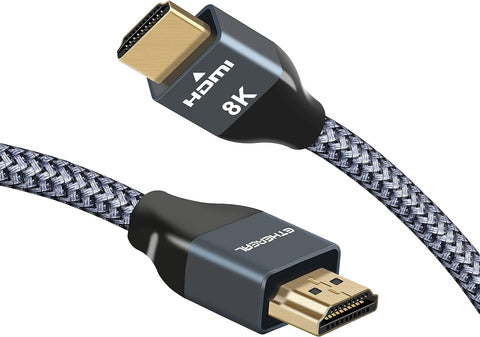 8K HDMI 2.1 Cable 6.56ft, 48Gbps, 10K@60Hz(DSC)/8K@60Hz/4K@120Hz 144Hz, Dynamic, HDR 10+, eARC, DSC 1.2a, for PS5/Xbox X/MacBook Pro/Apple TV 4K/Roku 4K TV/Sony LG Samsung TV/RTX 3080 3090 and More