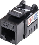 LINKOMM 25-Pack RJ45 Cat6 Slim Profile UTP Unshielded Keystone Jack with Punch-Down Palm Holder (Black)