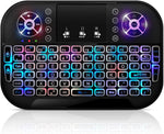 GECENinov Mini Wireless Keyboard with 7 Colors RGB Backlit, 2.4G USB Small Keyboard with Touchpad and Mouse 2in1, Rechargeable Remote Control Keyboard for Smart TV, PC, Laptops,etc