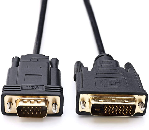 PeoTRIOL DVI to VGA Cable, Computer Monitor Cable DVI to VGA Adapter, DVI-D to VGA Male Cable, DVI 24 1 to D-SUB 15 Pin VGA, DVI Male to VGA Cord Converter for Monitor HDTV Projector Computer- 6 Feet