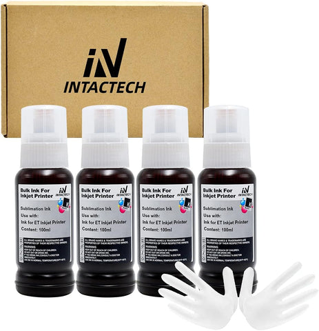 IN INTACTECH 400ml Black Sublimation Ink Refill for ET-2720 ET-2760 ET-3710 ET-15000 ET-4760 ET-3760 ET-2750 ET-2700 ET-3700 ET-4700 ET-3750 ET-4750 Supertank Inkjet Printer, Autofill/ICC-Free/Anti-UV