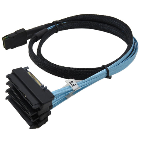 YIWENTEC Mini SAS 36 SFF-8087 to (4) SFF-8482 Connectors With SATA Power (0.5m)