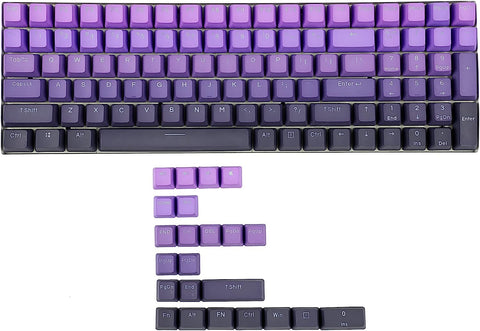 YMDK Double Shot 122 Dyed PBT Shine Through OEM Profile Keycap Rainbow Carbon Sunset Backlit Keycaps for MX Switches Mechanical Keyboard 108 87 96 84 68 61?Only Keycap? (Purple Gradient 122 Key)