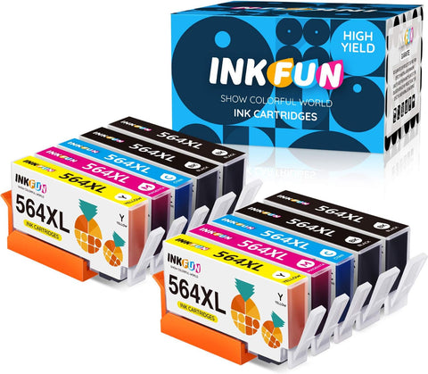 INKFUN Compatible Ink Cartridges for HP 564XL 564 XL to use with DeskJet 3520 3522 Officejet 4620 Photosmart 5520 6510 6515 6520 7520 7525 D7560 10-Pack