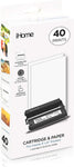 iHome® 4x6 Inch Ink+Paper Cartridge (40 Prints Total), Model Number: IHC46-40