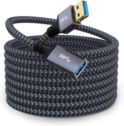 Hisatey USB 3.0 Extension Cable 20 FT Long USB Extension Cable Nylon Braided USB Male to Female Cable Heavy Duty USB Extender