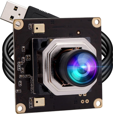 4K USB Camera Module Autofocus with Dual Microphone for Computer and Raspberry Pi Mini UVC USB2.0 Webcam Board 8mp Industrial Lightburn Camera IMX415 PC Camera Audio Video Web Camera for Laptop