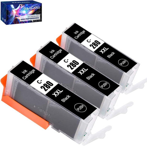 3 Pack 280XL 280PGBK Compatible Ink Cartridges Replacement for Canon PGI-280 PGI-280XXL Black use with Pixma TS6120 TS8120 TR7520 TR7620 TR8520 TS9120 TS6220 TS8220 TS9520