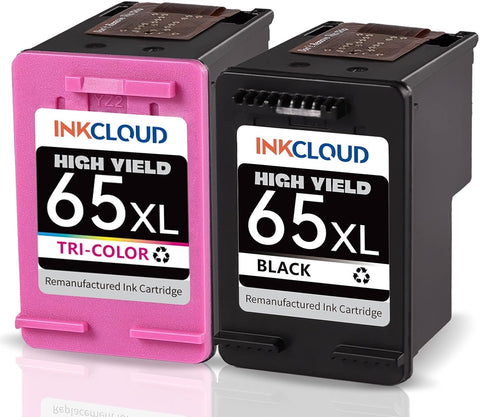 65XL XXL Ink Cartridges Black Color Combo Pack Replacement for HP 65 65XL Fit Envy 5055 5052 5058 DeskJet 3755 2655 2600 2620 2622 2624 2652 3752 3720 3721 3722 3723 Printer, 2pack