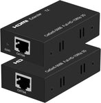 XCL HDMI Extender 164ft/50M 1080P@60Hz 3D HDMI Repeater (TX and RX) RJ45 to HDMI Converter Transfer Single by Cat5e/Cat6/Cat7/Cat8 Cable with 5V Power Adapter