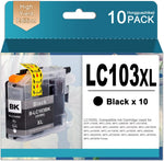 HGZ 10 Pack LC103XL Black Ink Cartridge Replacement for LC103 LC-103XL MFC-J245 MFC-J285DW MFC-J450DW MFC-J475DW MFC-J650DW MFC-J870DW MFC-J875DW Printer (10 Black)