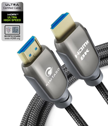 8K HDMI 2.1 Cable 6.6ft 48Gbps, Ultra High Speed HDMI Cable, 4K HD 120Hz 144Hz 2K 240Hz Gaming HDMI Cable 2.1 Certified, eARC HDCP 2.2&2.3 HDR 10+ Dolby Compatible with PS5/Xbox Series X/Apple TV 4K