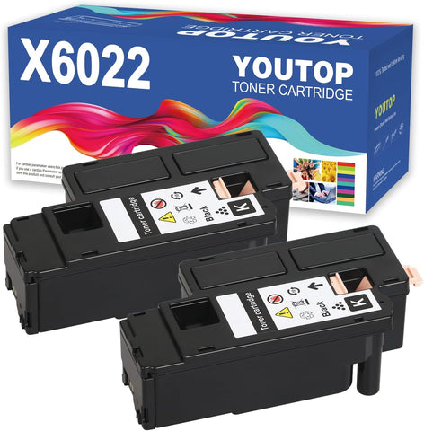 Youtop 2PK Remanufacture Toner Cartridge Replacement for Xerox Phase 6022 6020 Workcentre 6025 6027 106R02759 2000pages