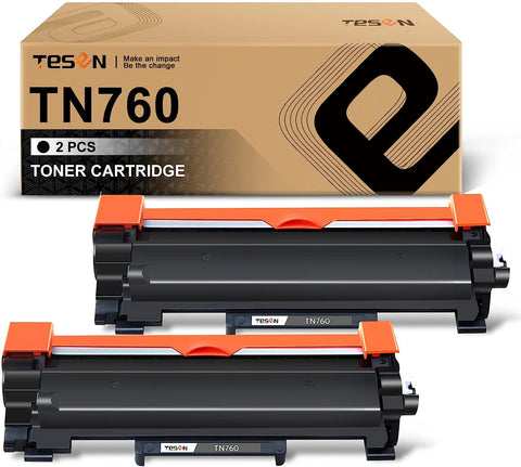 2-PACK TN760 MFC-L2710DW Toner TESEN Compatible Cartridge Replacement for Brother TN760 TN730 for HL-L2325DW HL-L2350DW HL-L2370DW HL-L2390DW HL-L2395DW MFC-L2690DW MFC-L2717DW MFC-L2750DW DCP-L2551DW