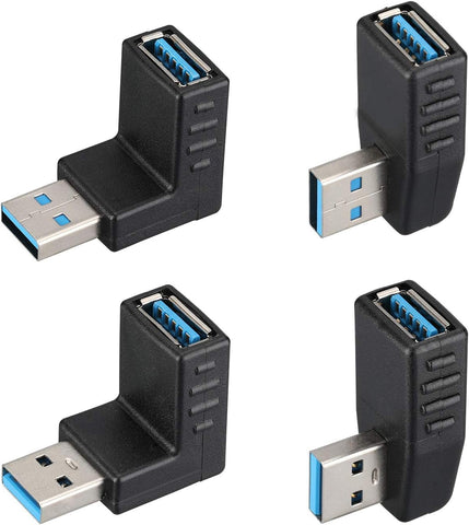 USB 3.0 Male to Female Extension Adapter?USB Multiple Directions Connector 4Pack Black?It can be Used in Notebook, Desktop and Other USB Interface Products