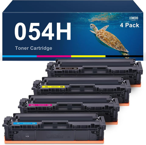 LemeroUexpect Compatible Toner Cartridge Replacement for Canon 054H 054 Toner Cartridge for Color imageCLASS MF641Cw MF644Cdw MF642Cdw LBP622Cdw MF640C LBP620 Printer (Black Cyan Magenta Yellow,4P)