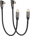 AAOTOKK 90 Degree USB 3.1 Type c to Type C Connector Cable 60W&3A Right Angled 3.1 USB Type C Male Extension Cable Supports Charging,Data,Audio,Video Cable for Laptop&Tablet&Mobile Phone.(0.3M/2Pack)