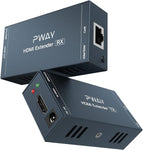 PWAY 165ft HDMI Extender Over Cat5e/6 HDMI Long Distance Adapter 1080p Over Ethernet Support EDID POC Function