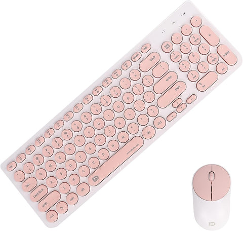 TXTKT Wireless Keyboard and Mouse Combination, 2.4G Wireless Reception, Long Standby time of 36 Months (Pink)